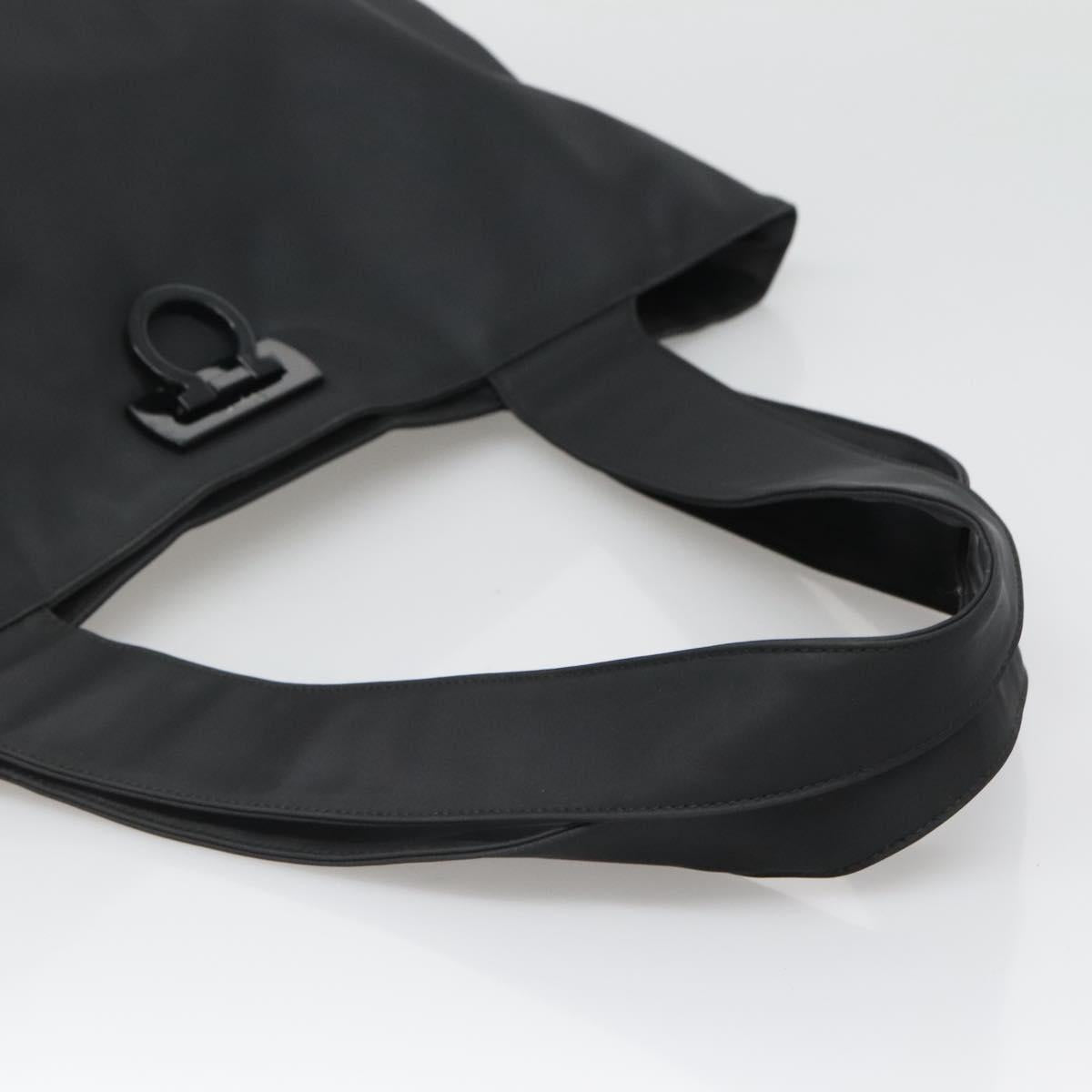 Salvatore Ferragamo Gancini Tote Bag Nylon Black Auth 137003