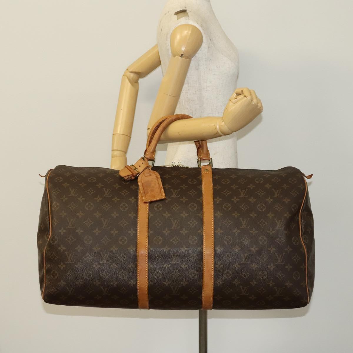 LOUIS VUITTON Monogram Keepall 60 Boston Bag M41422 LV Auth 137014
