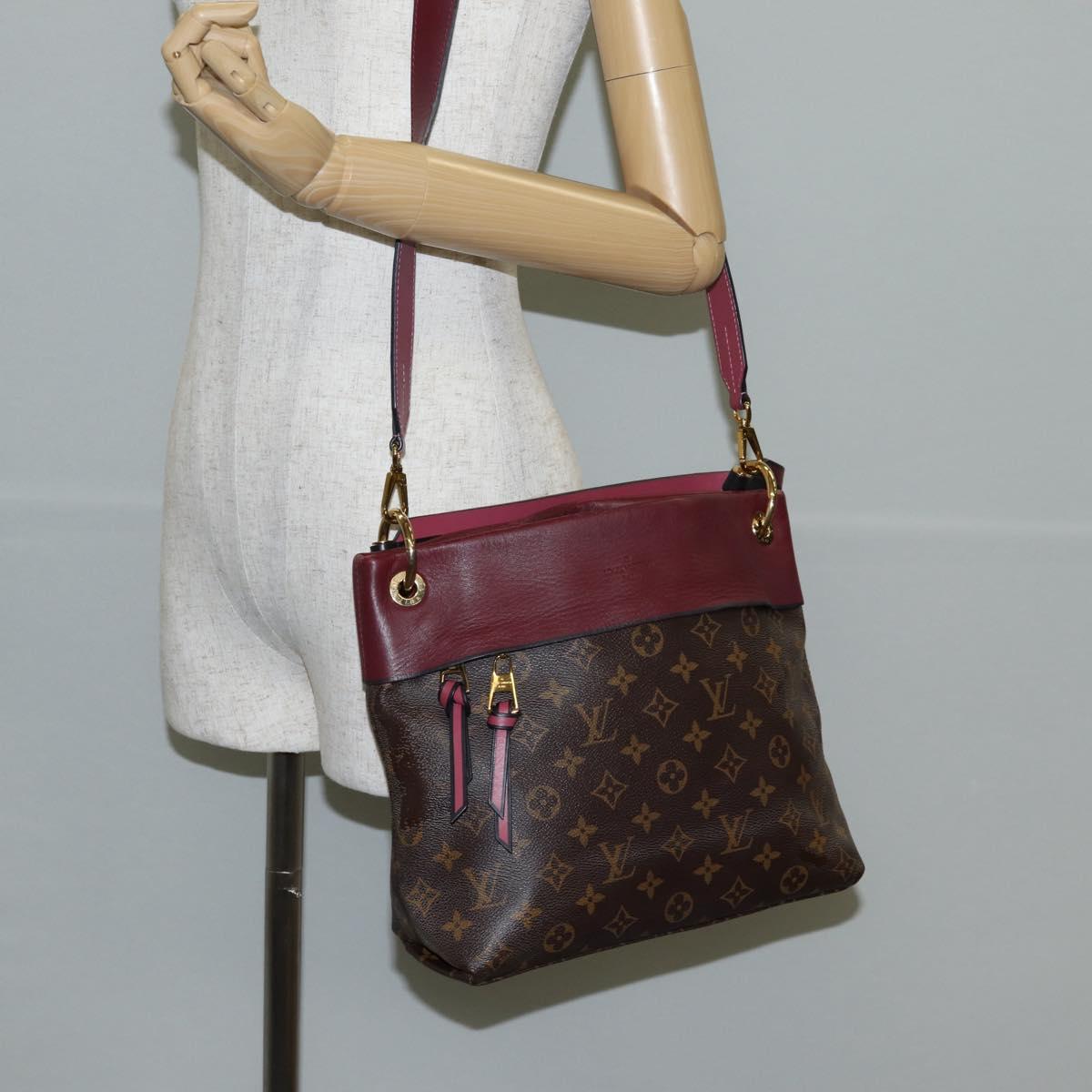 LOUIS VUITTON Monogram Tuile Reevess Bag 2way Fuchsia M43716 LV Auth 137027