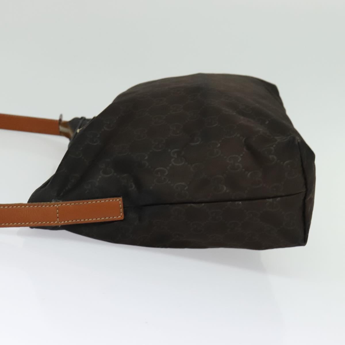 GUCCI GG Canvas Shoulder Bag Nylon Black Silver 314529 Auth 137032