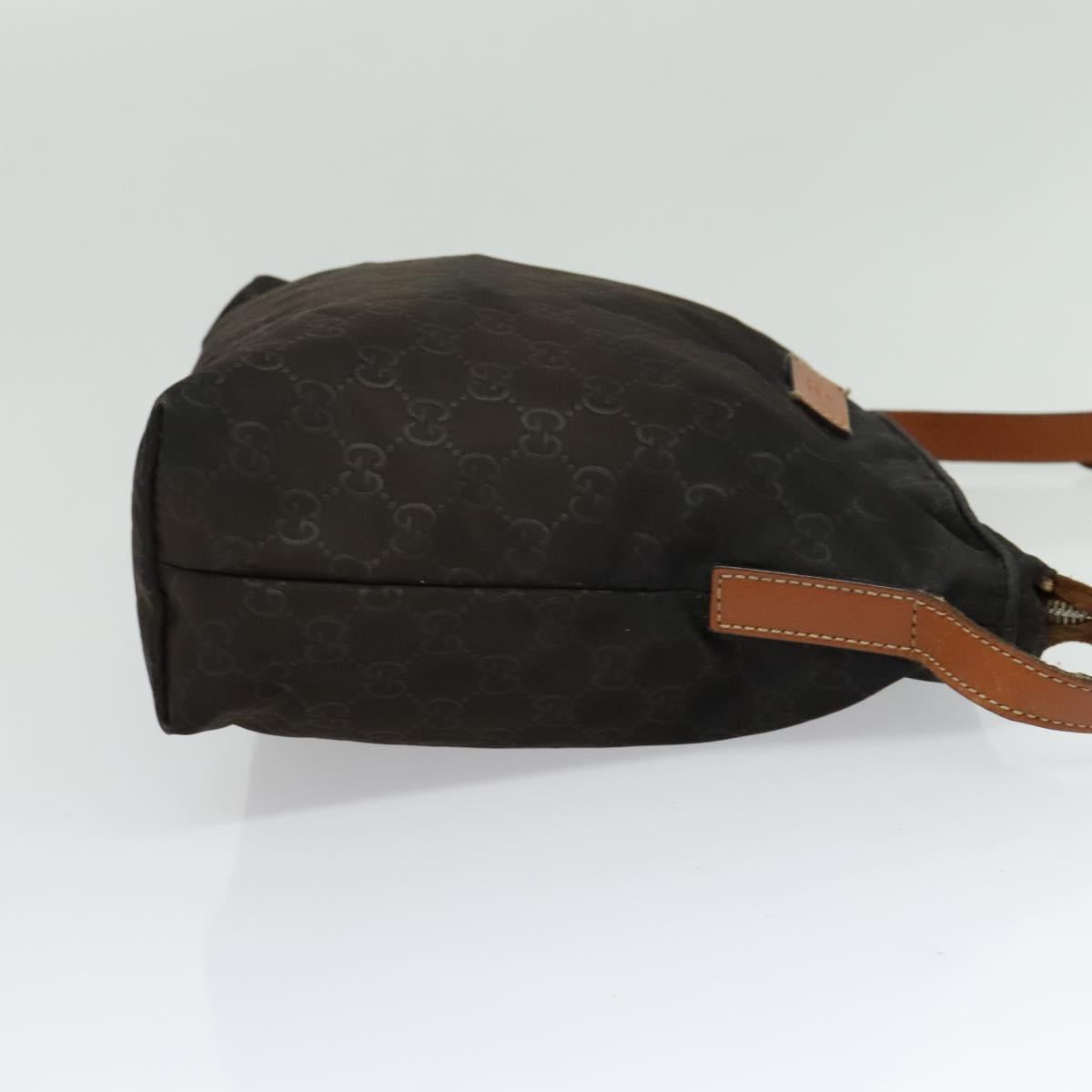 GUCCI GG Canvas Shoulder Bag Nylon Black Silver 314529 Auth 137032
