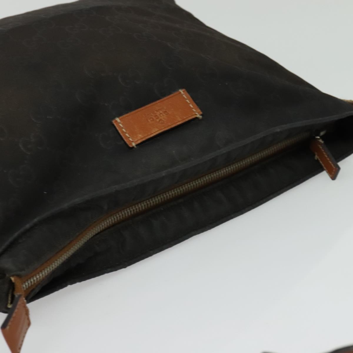 GUCCI GG Canvas Shoulder Bag Nylon Black Silver 314529 Auth 137032