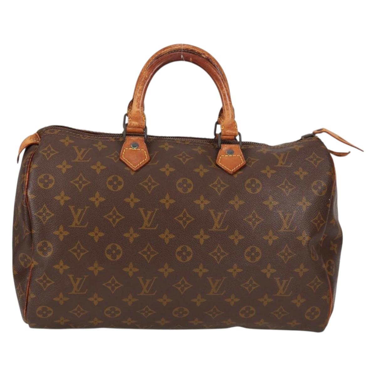 LOUIS VUITTON Monogram Speedy 35 Hand Bag M41524 LV Auth 137076