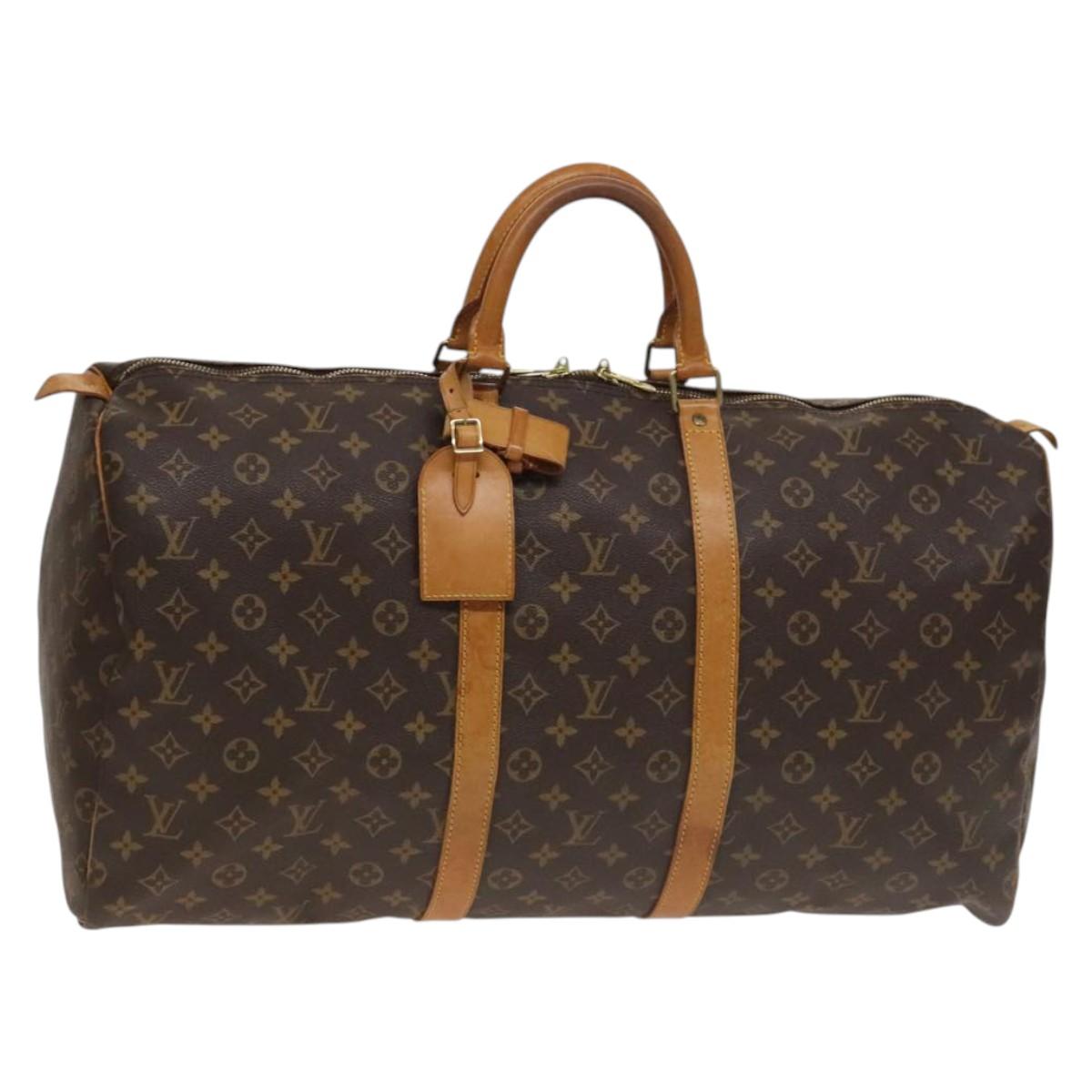 LOUIS VUITTON Monogram Keepall 55 Boston Bag M41424 LV Auth 137088