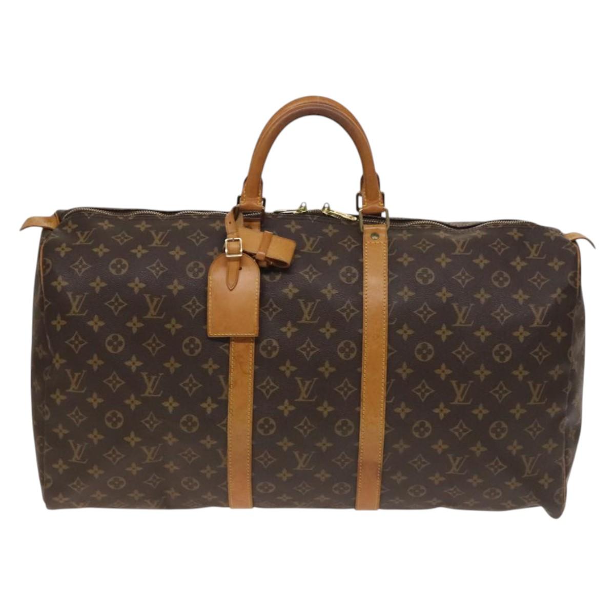 LOUIS VUITTON Monogram Keepall 55 Boston Bag M41424 LV Auth 137088