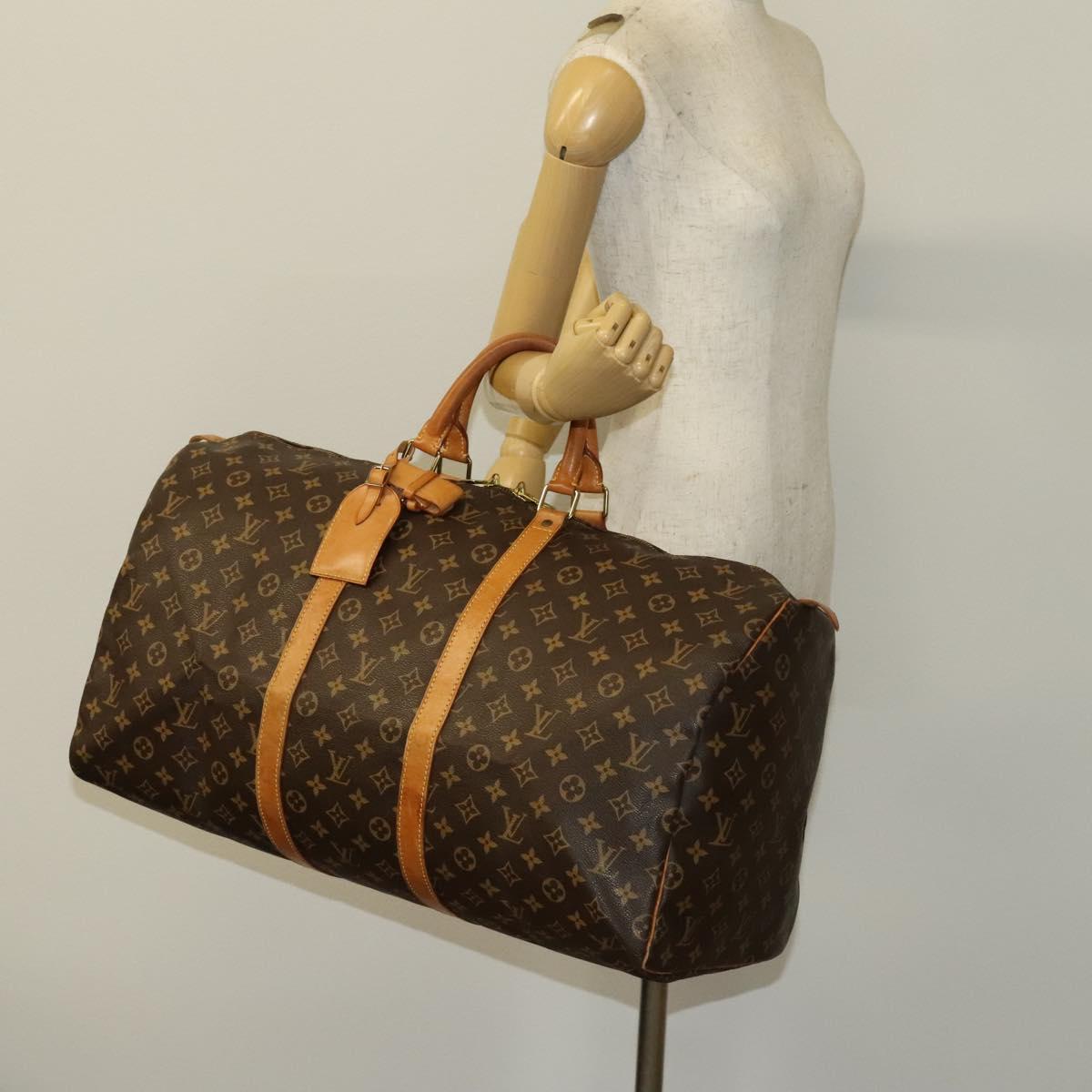 LOUIS VUITTON Monogram Keepall 55 Boston Bag M41424 LV Auth 137088