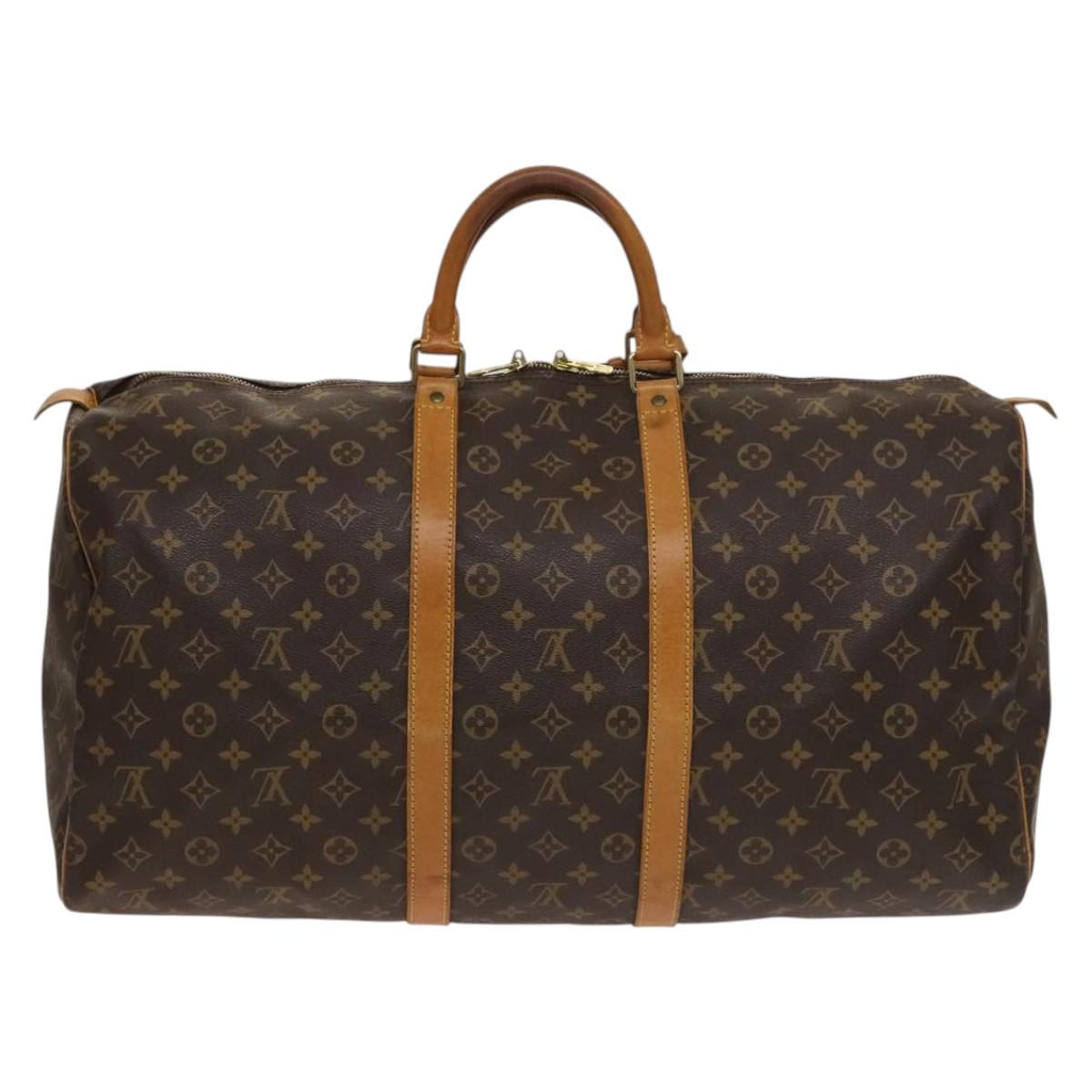 LOUIS VUITTON Monogram Keepall 55 Boston Bag M41424 LV Auth 137088