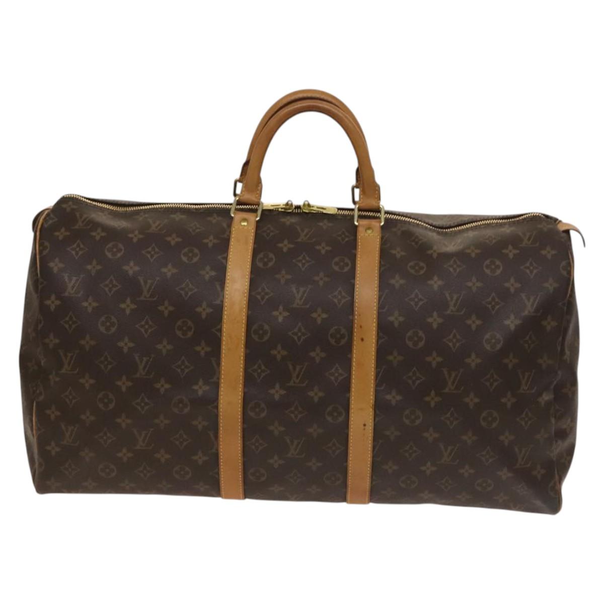 LOUIS VUITTON Monogram Keepall 55 Boston Bag M41424 LV Auth 137089