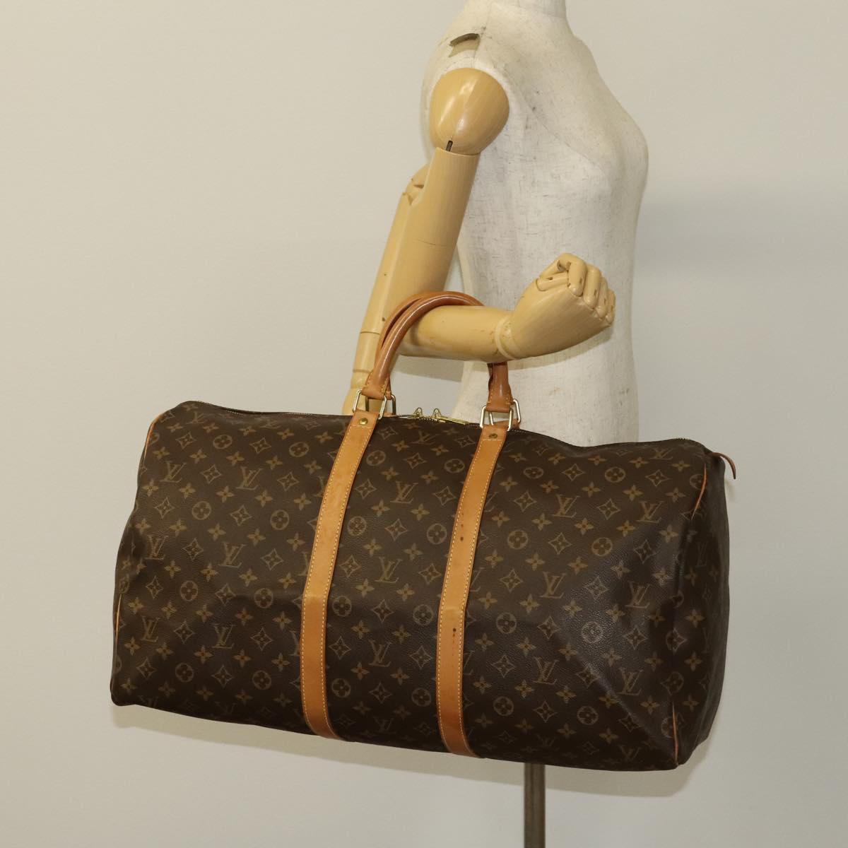 LOUIS VUITTON Monogram Keepall 55 Boston Bag M41424 LV Auth 137089