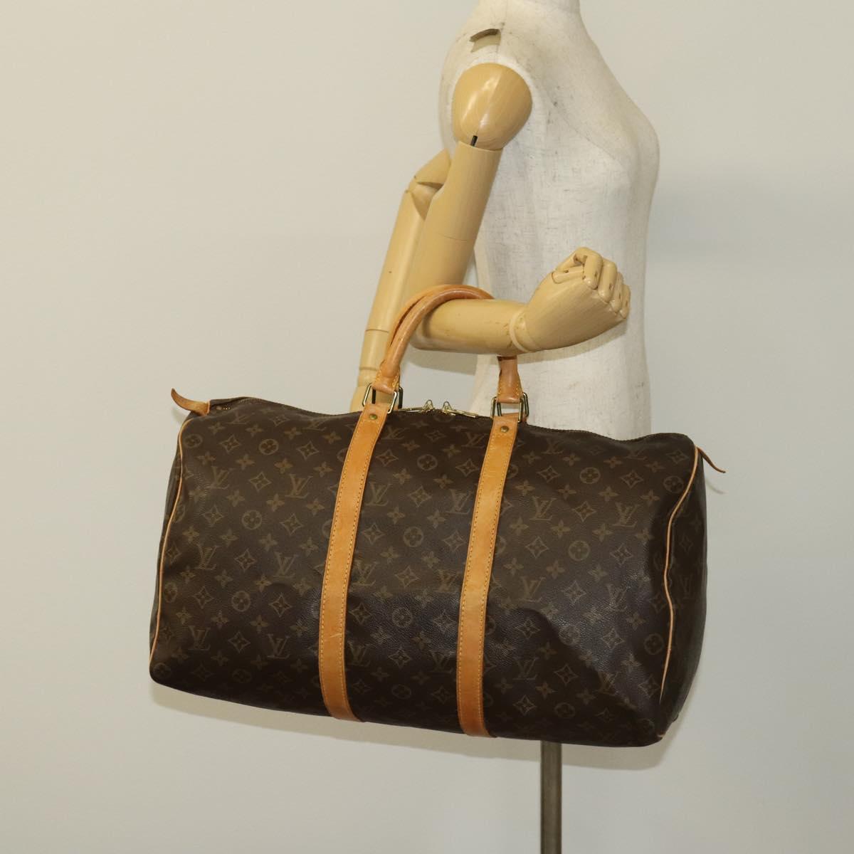 LOUIS VUITTON Monogram Keepall 50 Boston Bag M41426 LV Auth 137093