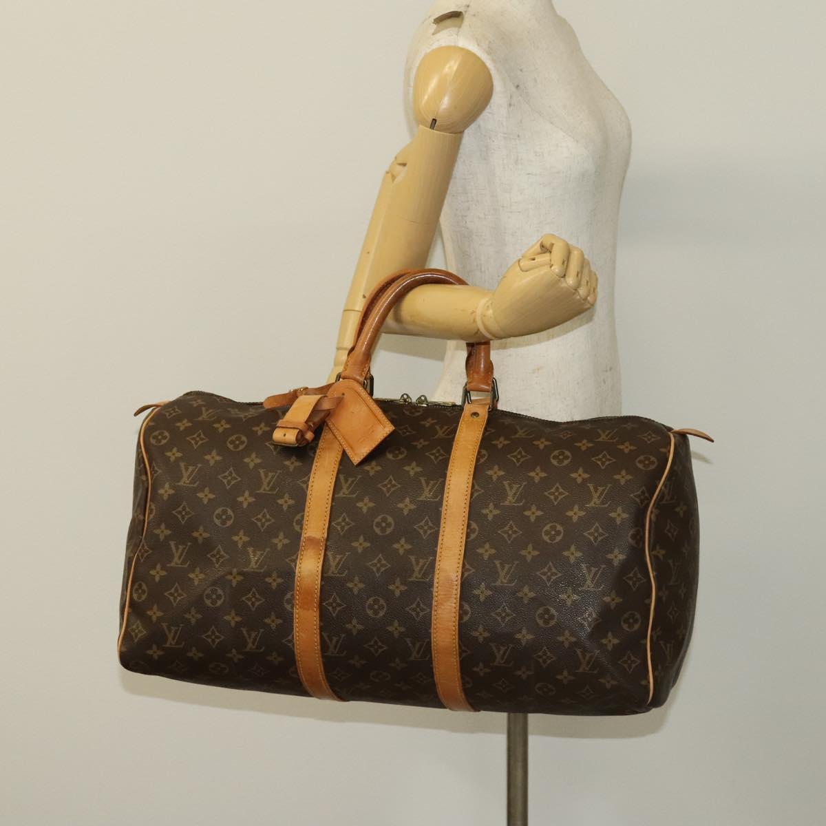 LOUIS VUITTON Monogram Keepall 50 Boston Bag M41426 LV Auth 137095