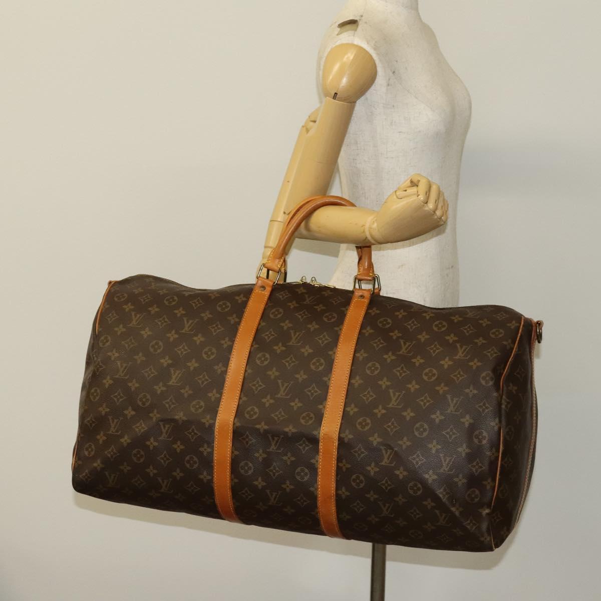 LOUIS VUITTON Monogram Keepall Bandouliere 60 Boston Bag M41412 LV Auth 137098
