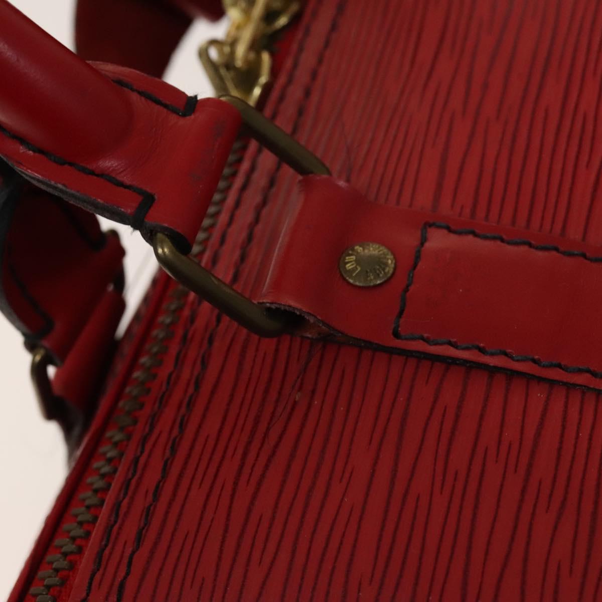 LOUIS VUITTON Epi Keepall 45 Boston Bag Red M42977 LV Auth 137106