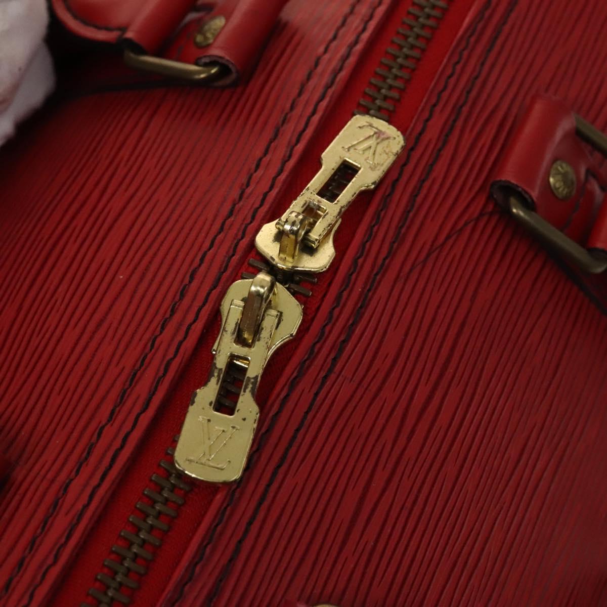 LOUIS VUITTON Epi Keepall 45 Boston Bag Red M42977 LV Auth 137106