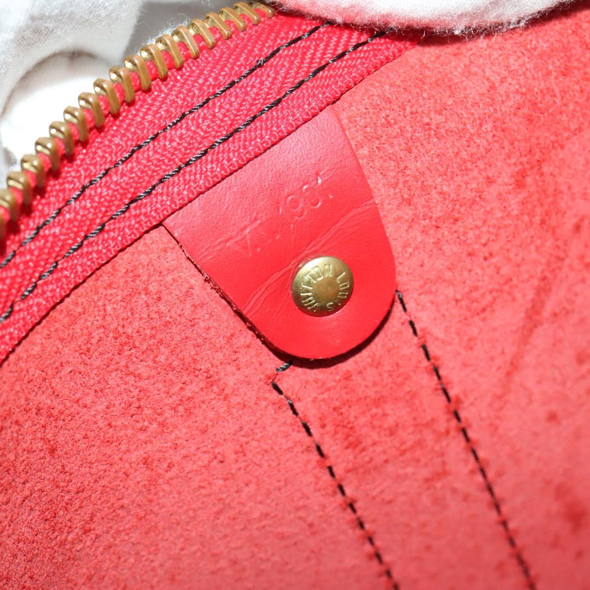 LOUIS VUITTON Epi Keepall 45 Boston Bag Red M42977 LV Auth 137106