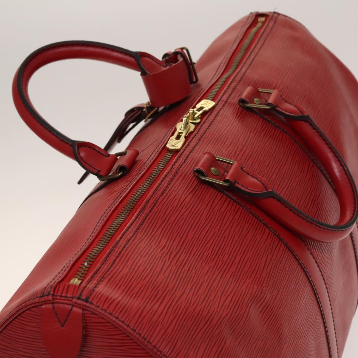 LOUIS VUITTON Epi Keepall 45 Boston Bag Red M42977 LV Auth 137106