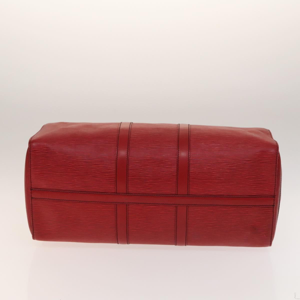 LOUIS VUITTON Epi Keepall 45 Boston Bag Red M42977 LV Auth 137106