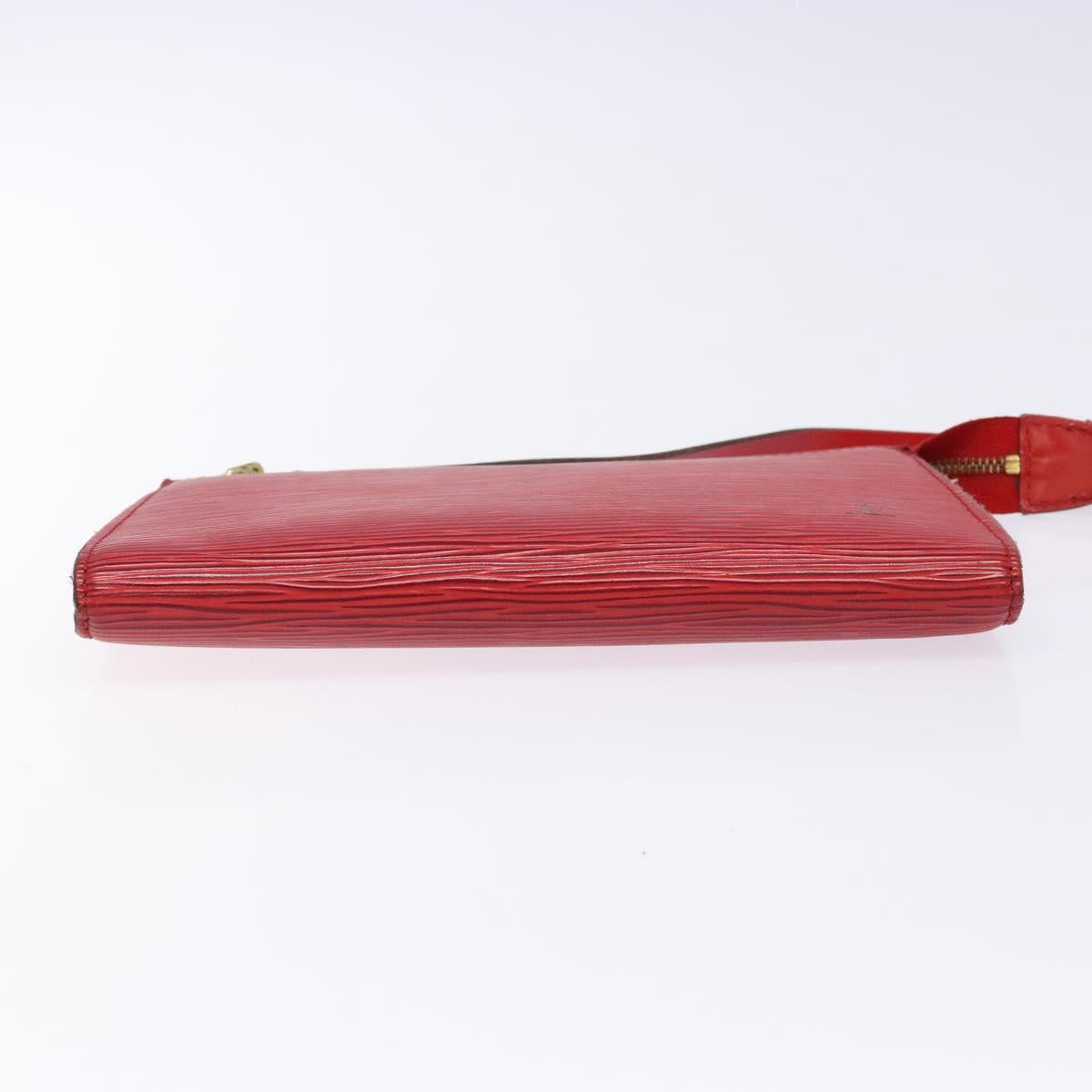 LOUIS VUITTON Epi Pochette Accessoires Pouch Red M52947 LV Auth 137108