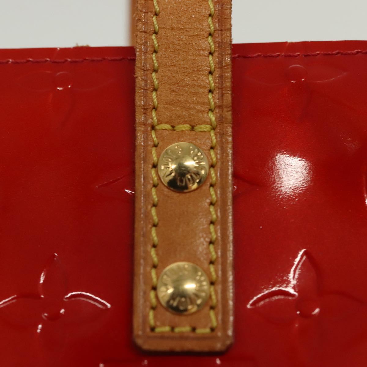 LOUIS VUITTON Monogram Vernis Reade PM Hand Bag Red Rouge M91088 LV Auth 137115