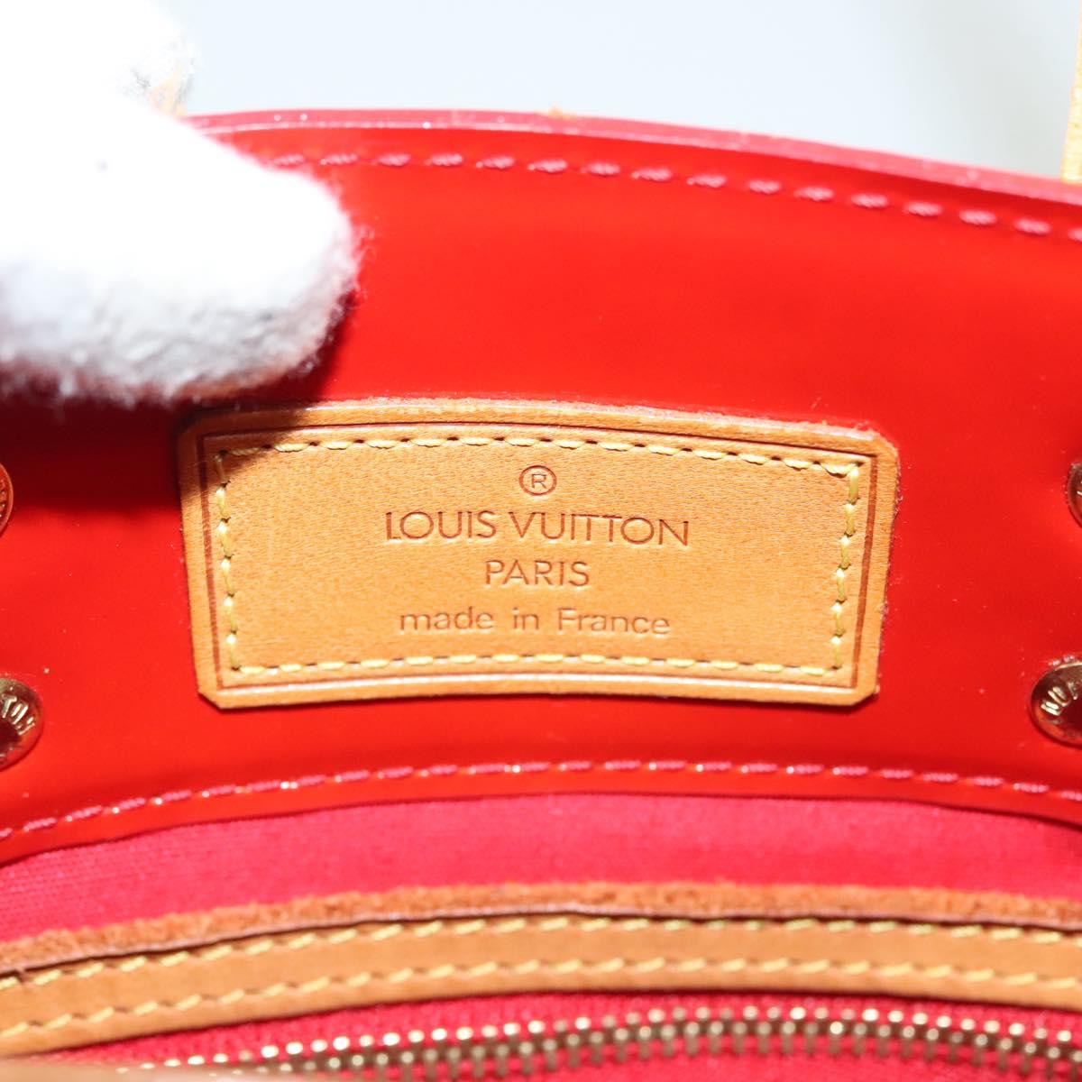 LOUIS VUITTON Monogram Vernis Reade PM Hand Bag Red Rouge M91088 LV Auth 137115