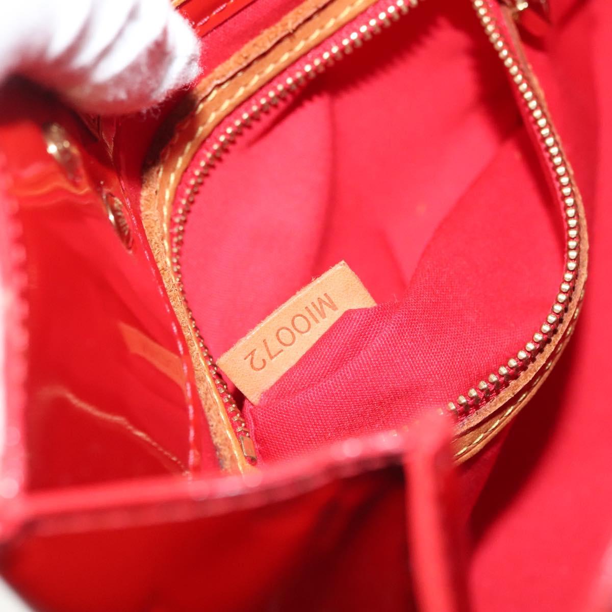 LOUIS VUITTON Monogram Vernis Reade PM Hand Bag Red Rouge M91088 LV Auth 137115