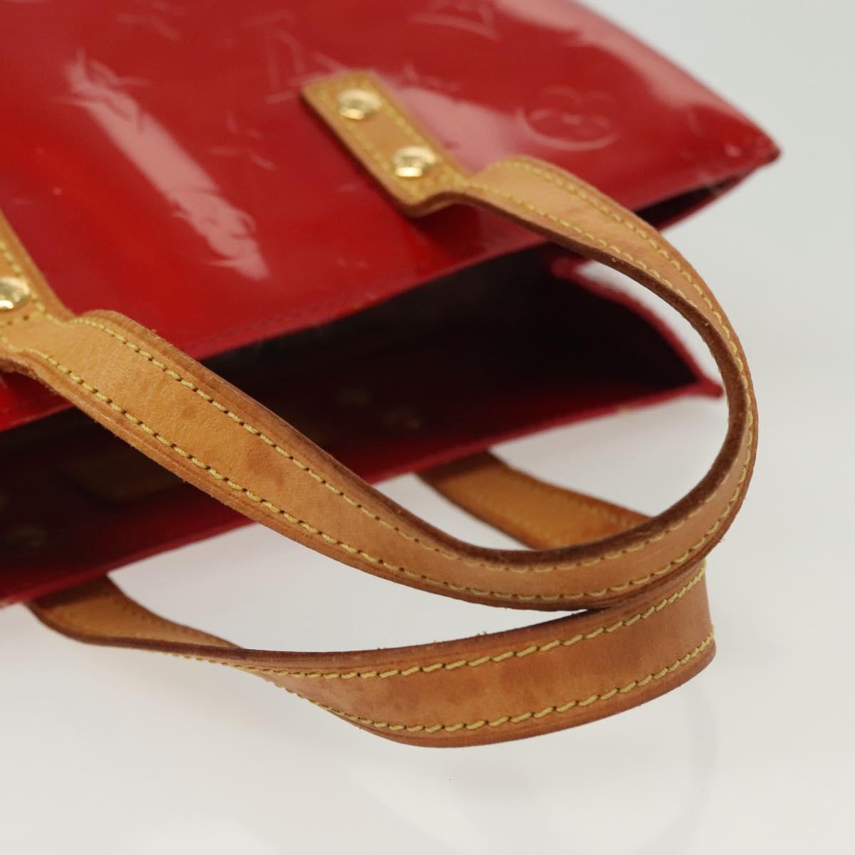 LOUIS VUITTON Monogram Vernis Reade PM Hand Bag Red Rouge M91088 LV Auth 137115