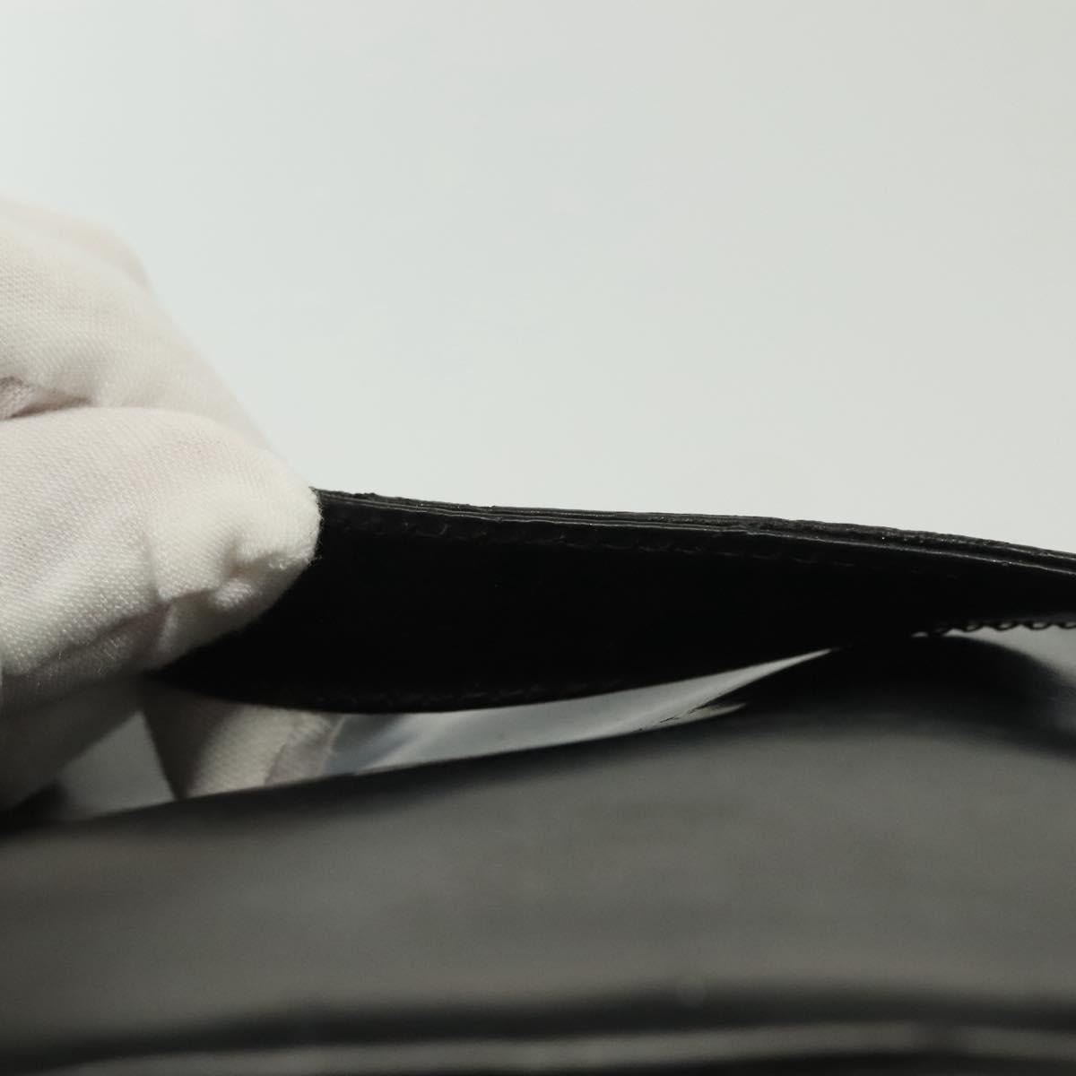 CHANEL Vanity Pouch Patent leather Black Gold CC Auth 137125