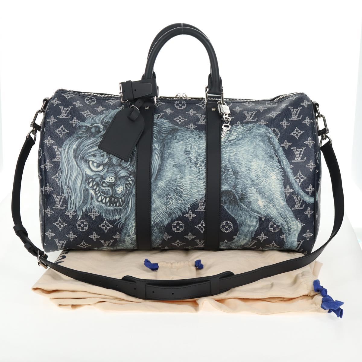 LOUIS VUITTON Monogram Savanna Keepall Bandouliere 45 Bag M54129 LV Auth 137148SM