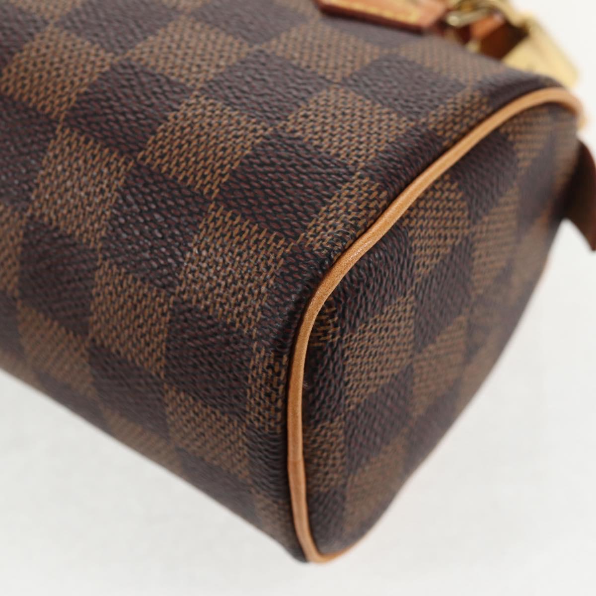 LOUIS VUITTON Damier Ebene Mini Speedy Hand Bag LV Auth 137150S
