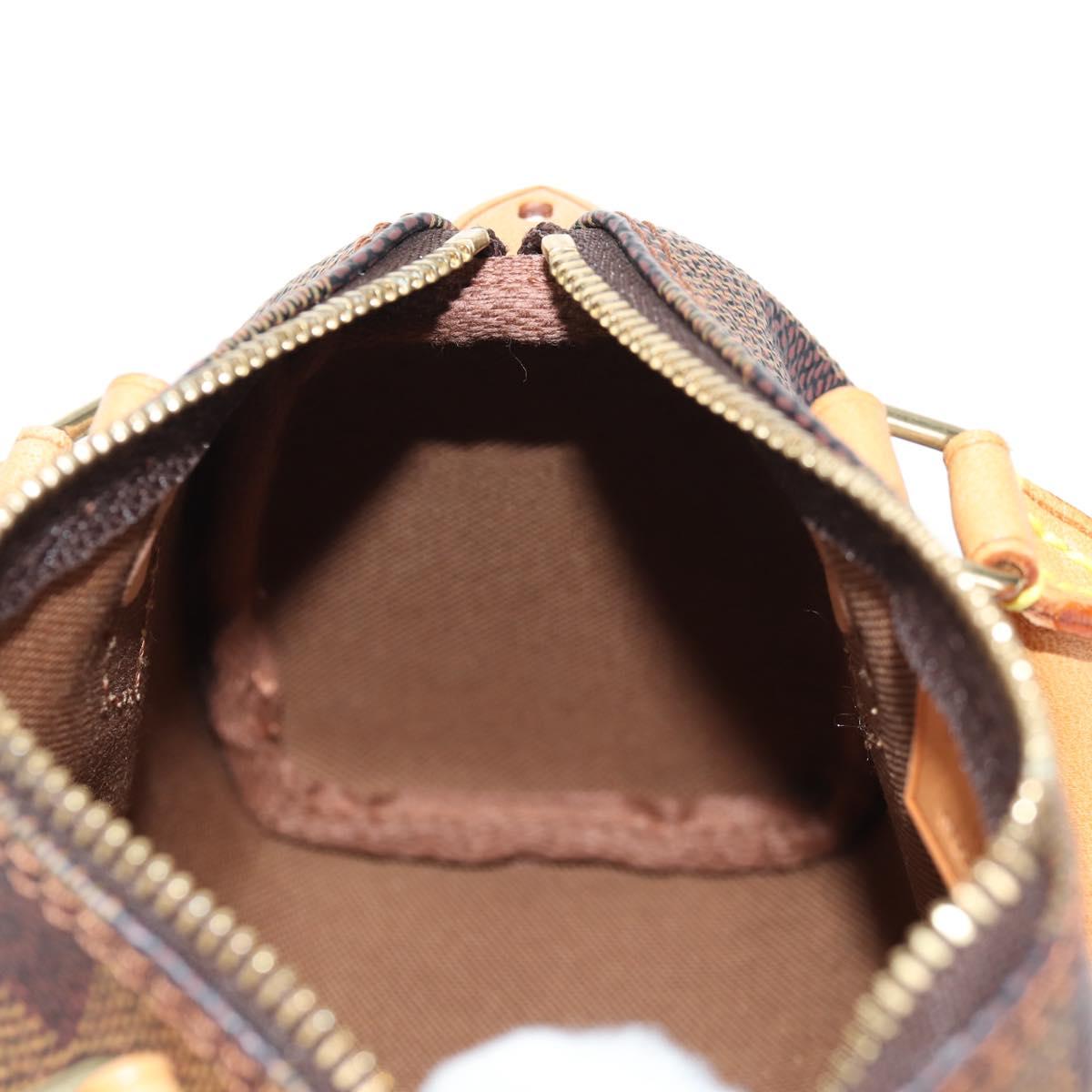 LOUIS VUITTON Damier Ebene Mini Speedy Hand Bag LV Auth 137150S