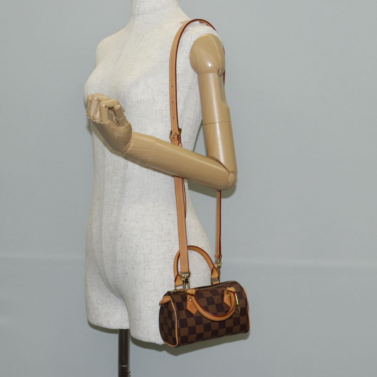 LOUIS VUITTON Damier Ebene Mini Speedy Hand Bag LV Auth 137150S