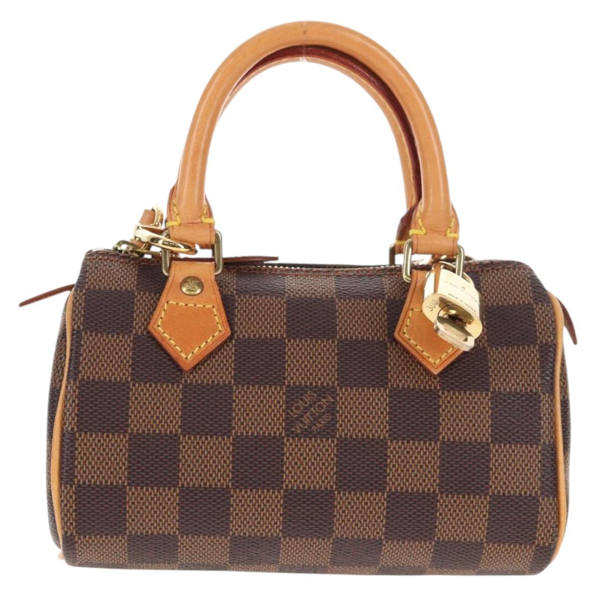 LOUIS VUITTON Damier Ebene Mini Speedy Hand Bag LV Auth 137150S