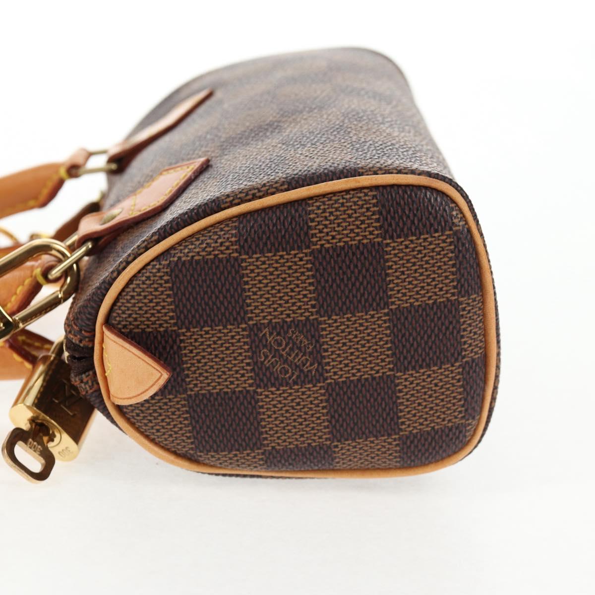 LOUIS VUITTON Damier Ebene Mini Speedy Hand Bag LV Auth 137150S