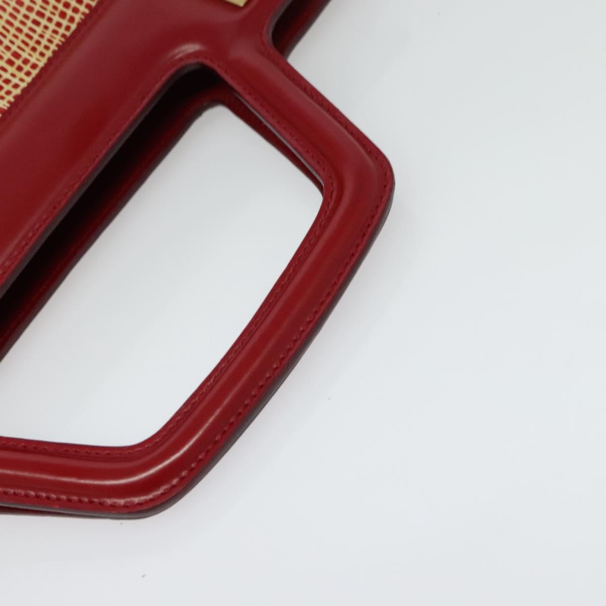 Salvatore Ferragamo Gancini Hand Bag Leather Red Gold Auth 137177