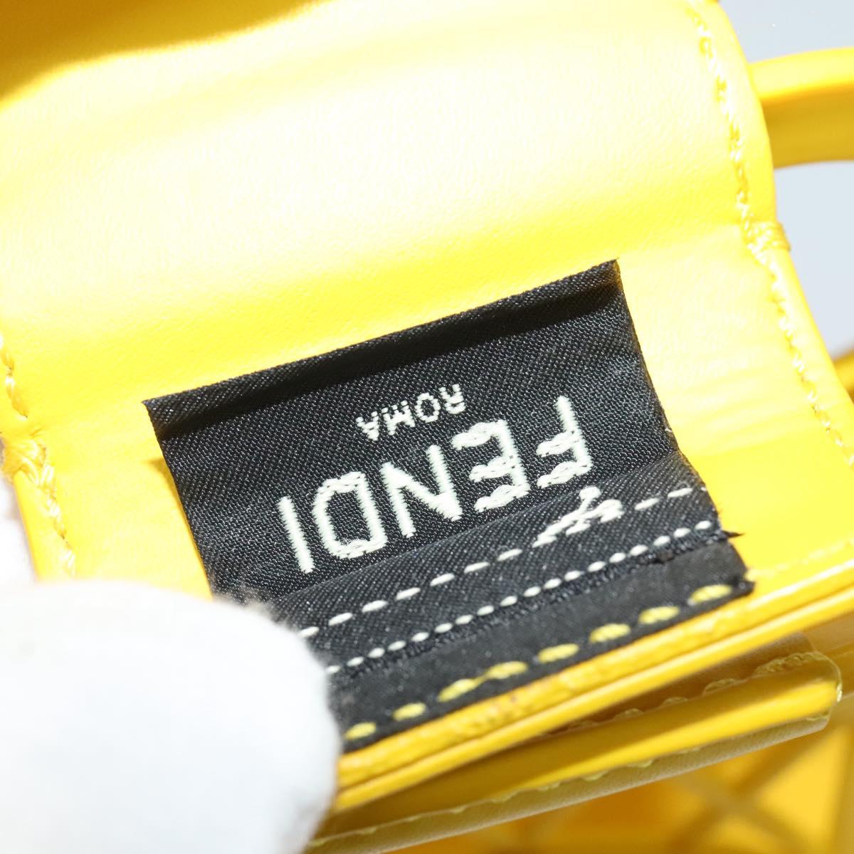 FENDI Basket Hand Bag Plastic Yellow Gold Auth 137182