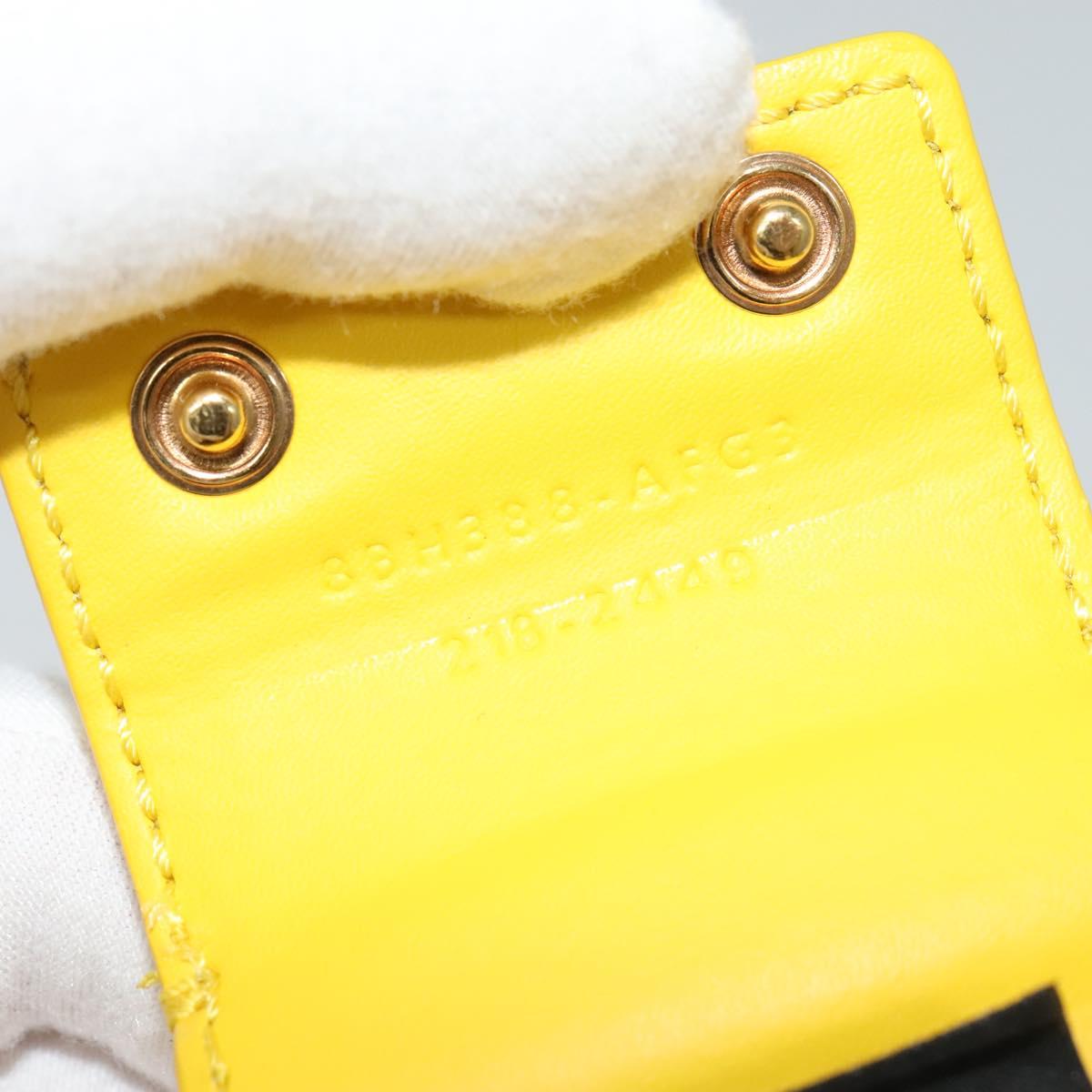 FENDI Basket Hand Bag Plastic Yellow Gold Auth 137182