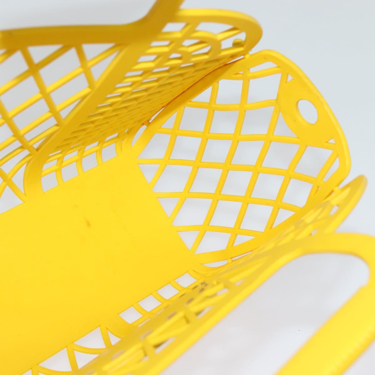 FENDI Basket Hand Bag Plastic Yellow Gold Auth 137182