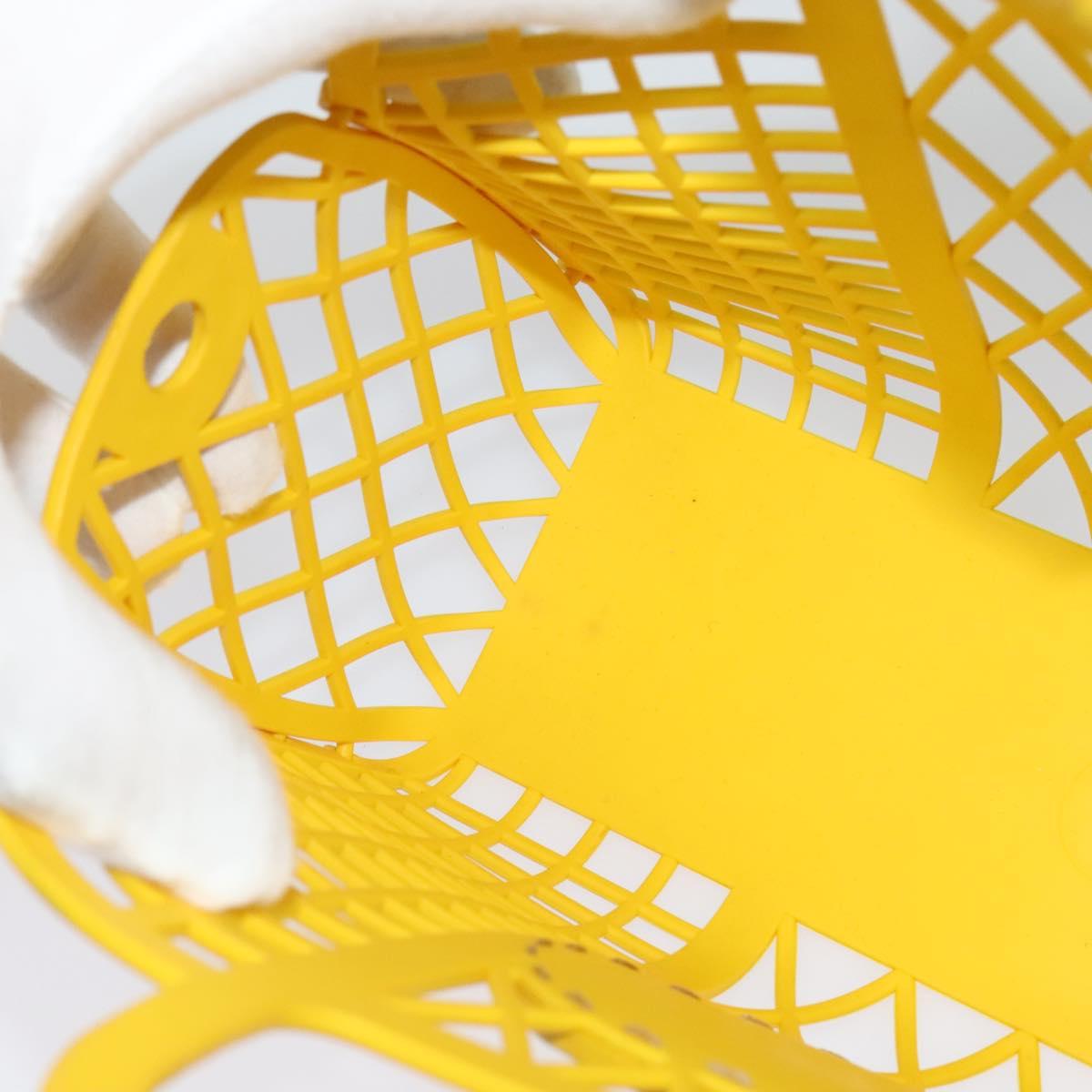 FENDI Basket Hand Bag Plastic Yellow Gold Auth 137182