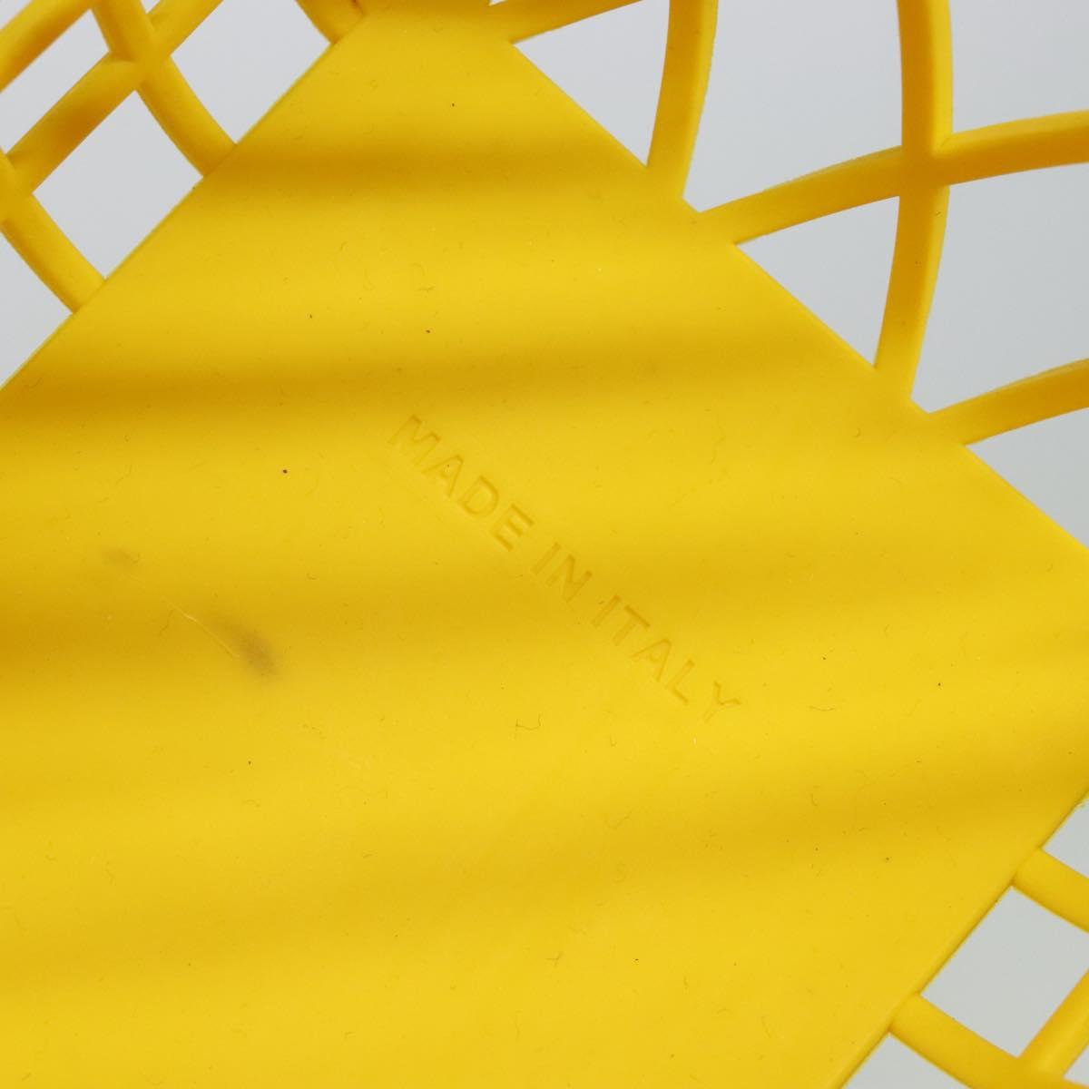 FENDI Basket Hand Bag Plastic Yellow Gold Auth 137182
