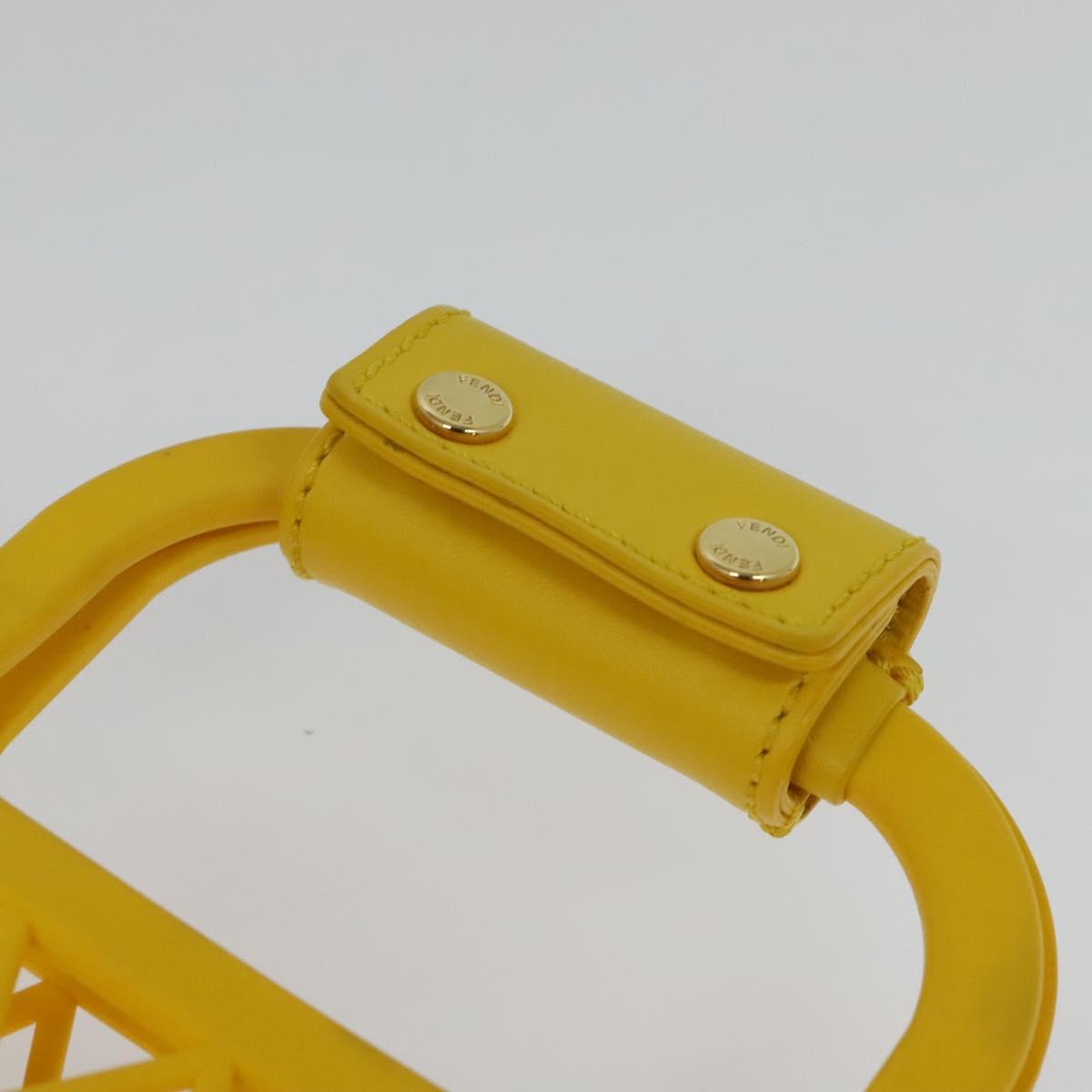 FENDI Basket Hand Bag Plastic Yellow Gold Auth 137182