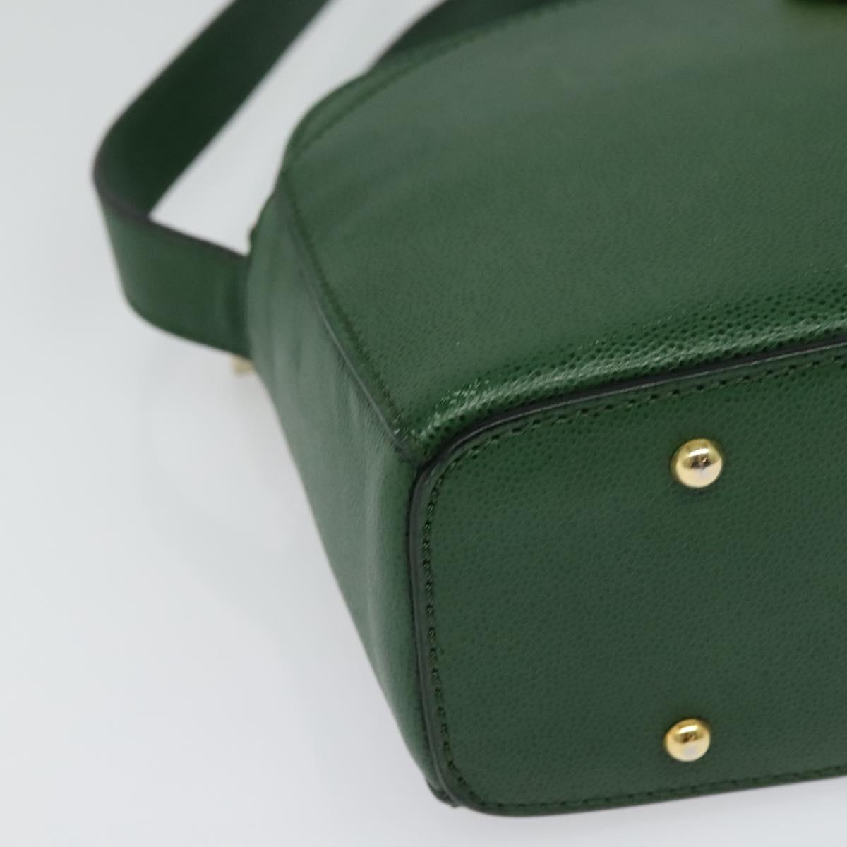 CELINE Shoulder Bag Leather Green Gold Auth 137184