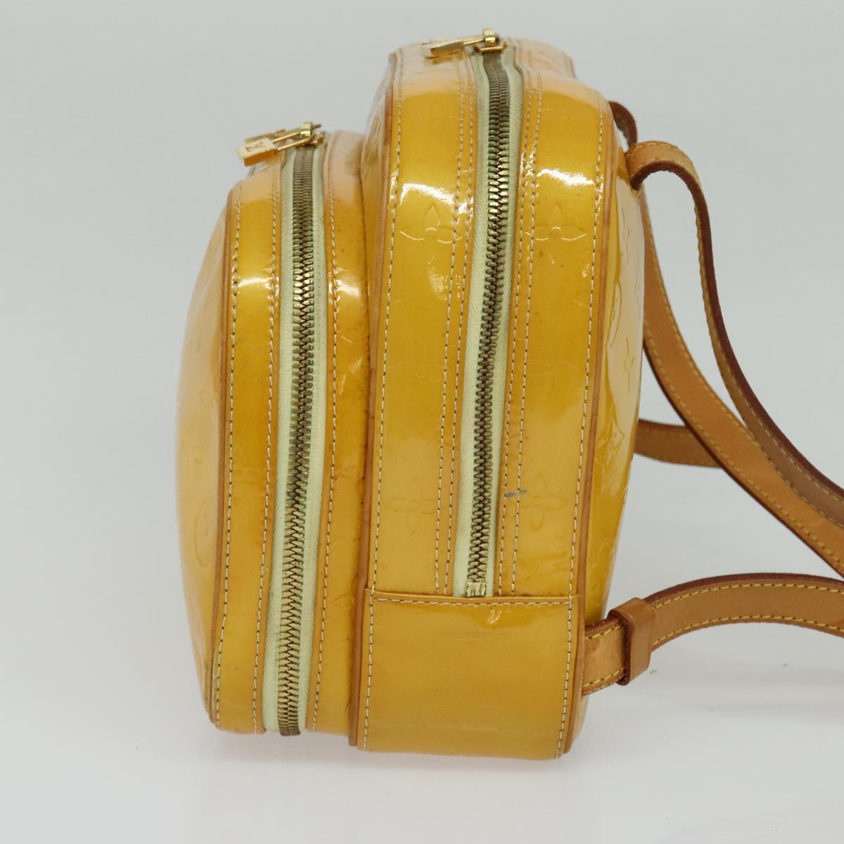 LOUIS VUITTON Monogram Vernis Marley Backpack Yellow M91040 LV Auth 137189