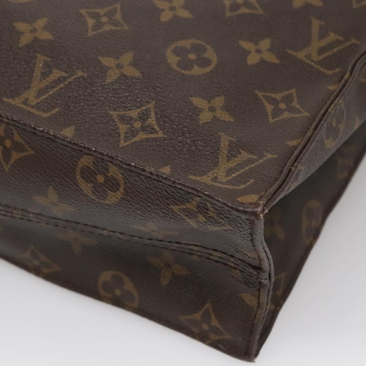 LOUIS VUITTON Monogram Sac Plat Hand Bag M51140 LV Auth 137197