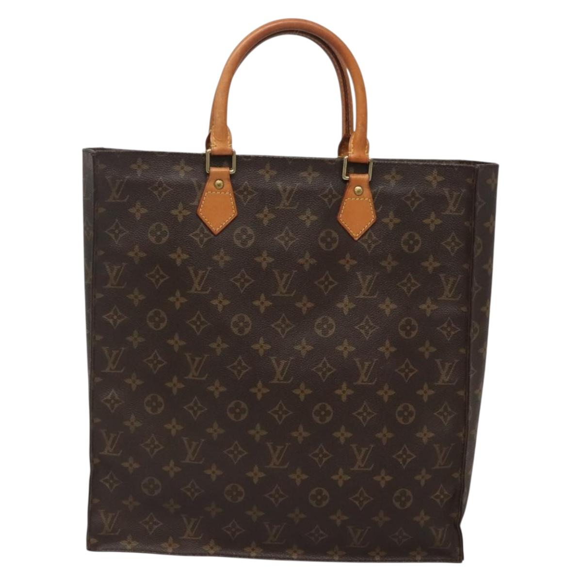 LOUIS VUITTON Monogram Sac Plat Hand Bag M51140 LV Auth 137197