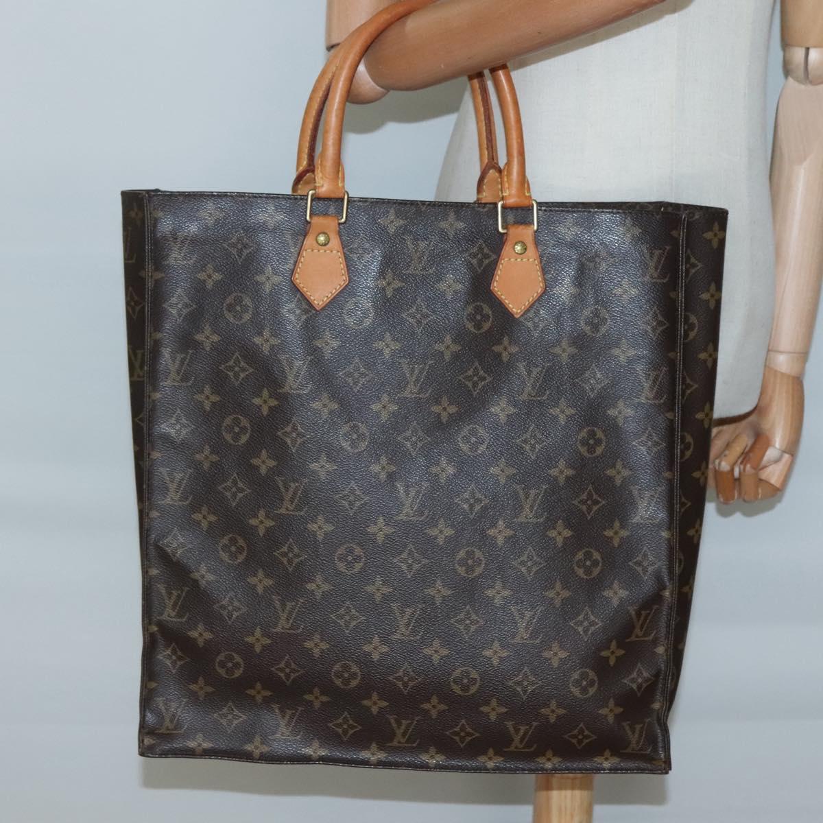 LOUIS VUITTON Monogram Sac Plat Hand Bag M51140 LV Auth 137197