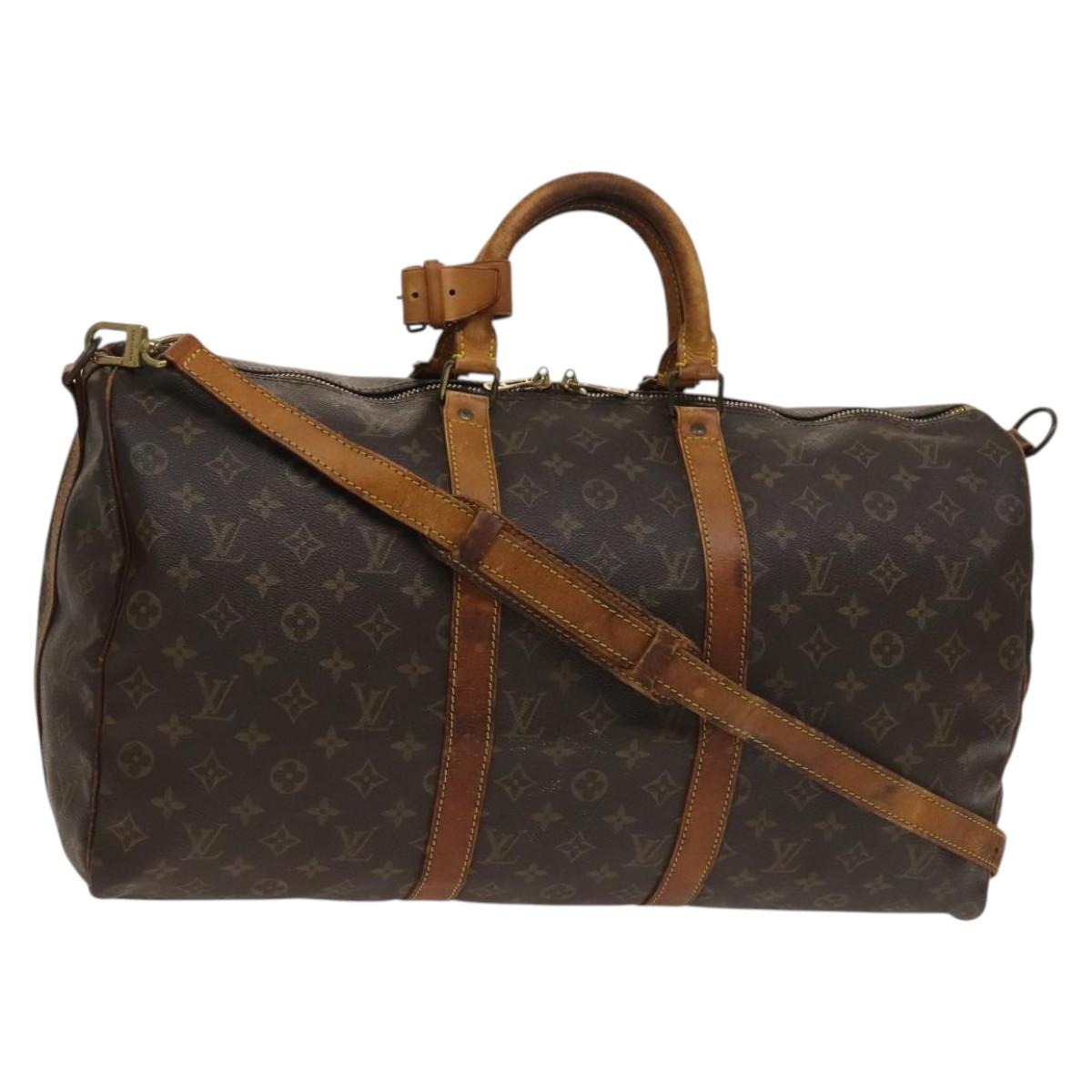 LOUIS VUITTON Monogram Keepall Bandouliere 50 Boston Bag M41416 LV Auth 137204