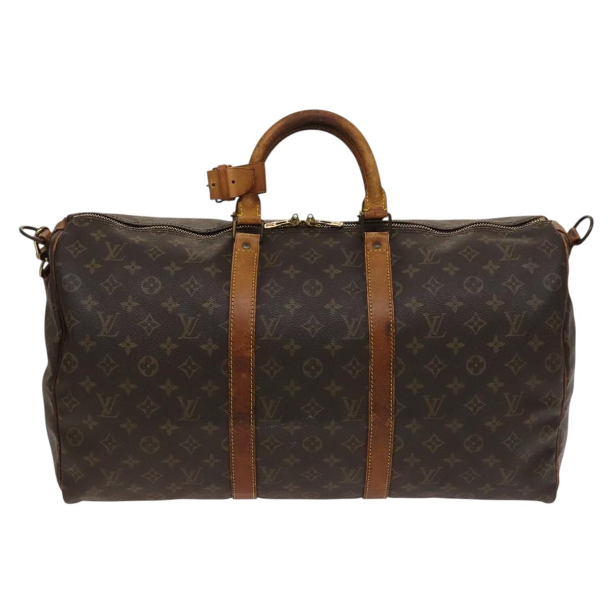LOUIS VUITTON Monogram Keepall Bandouliere 50 Boston Bag M41416 LV Auth 137204