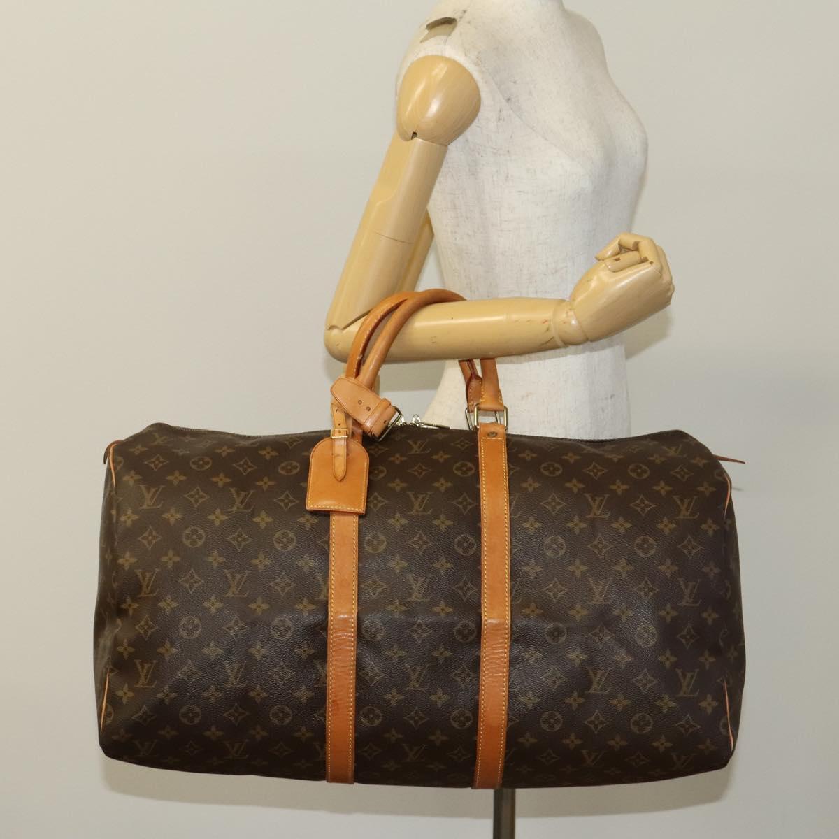 LOUIS VUITTON Monogram Keepall 55 Boston Bag M41424 LV Auth 137205