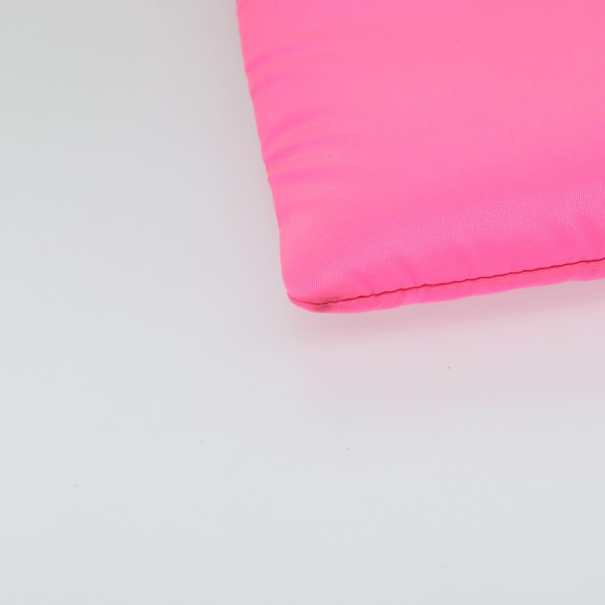 PRADA Chain Clutch Bag Nylon Pink Auth 137210