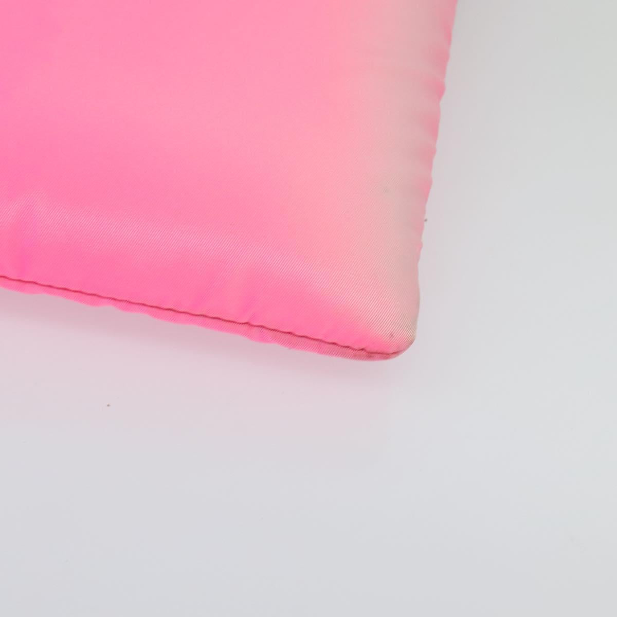PRADA Chain Clutch Bag Nylon Pink Auth 137210